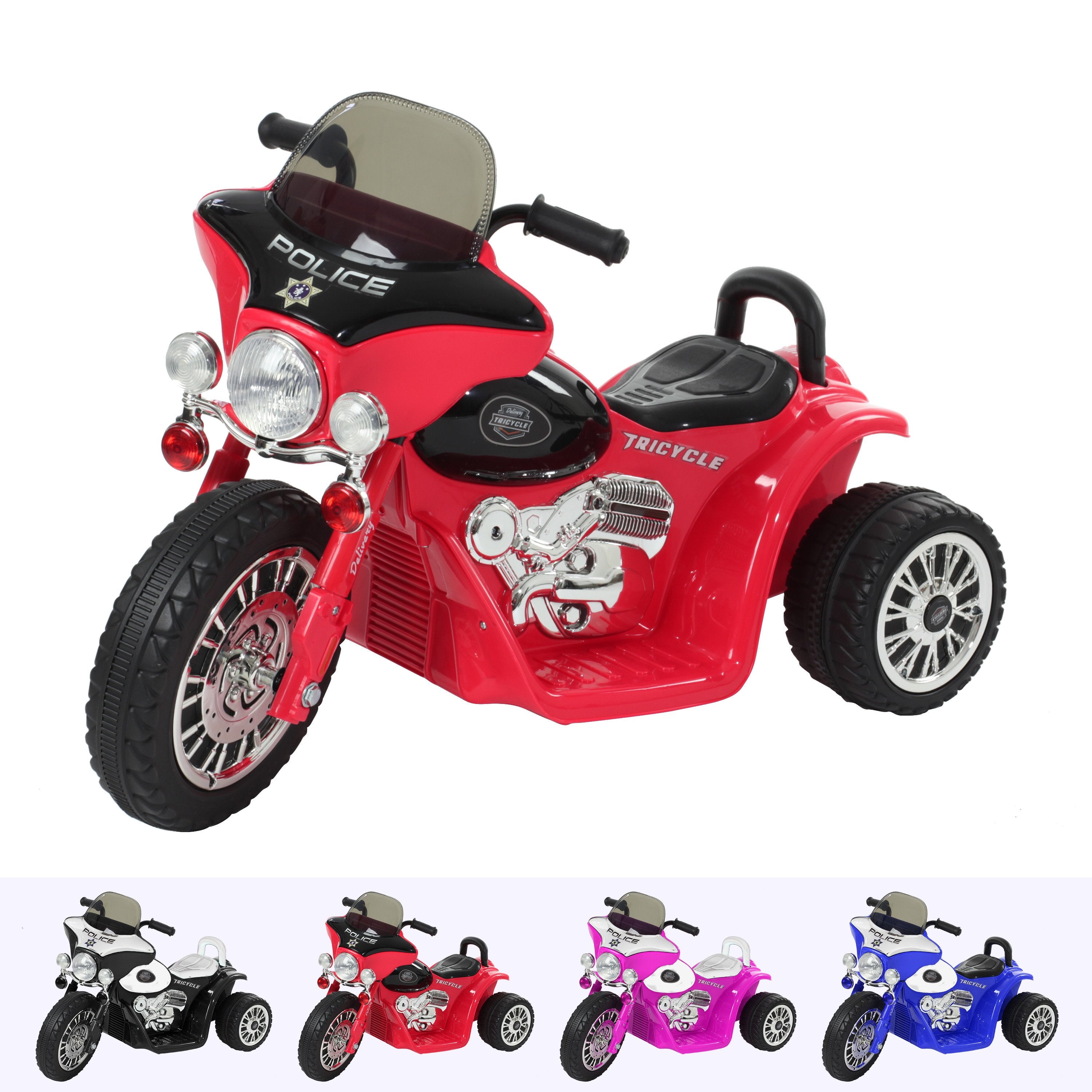RiiRoo Harley Style Police Ride On Motorbike/Trike - 6V